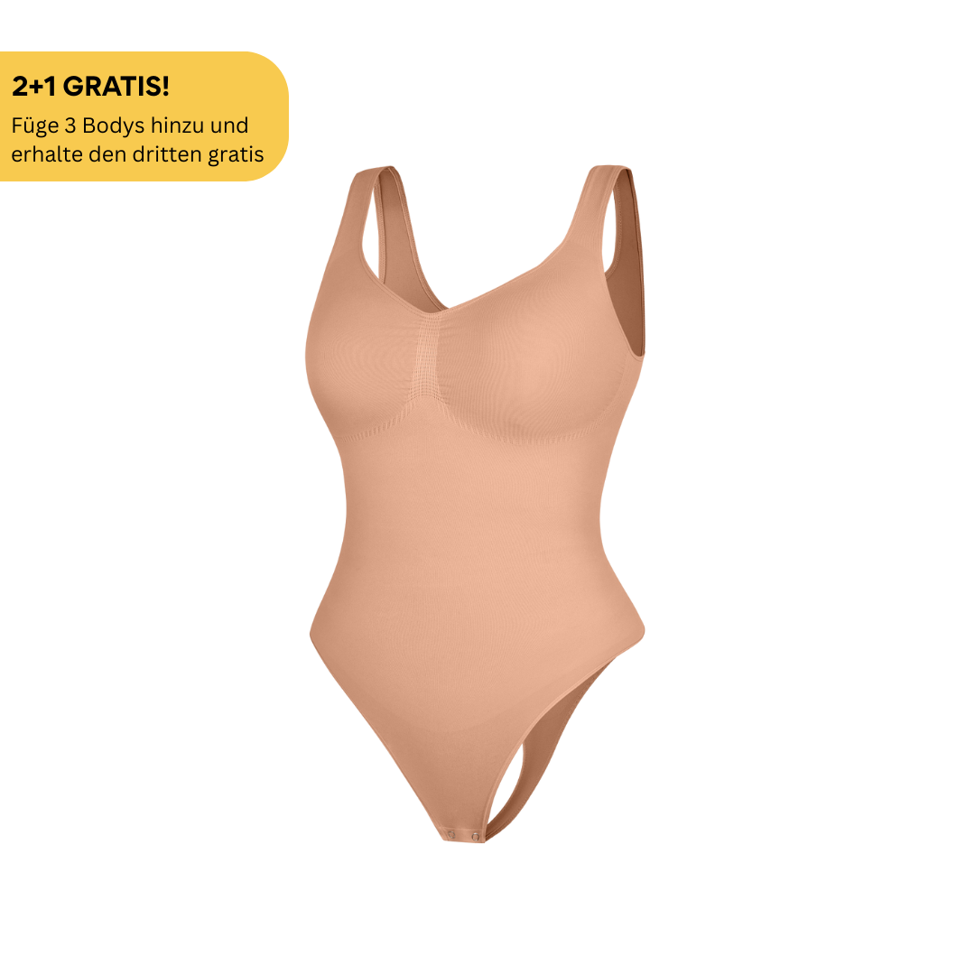Bodysuit Sculpting Shapewear mit String (breite Träger)